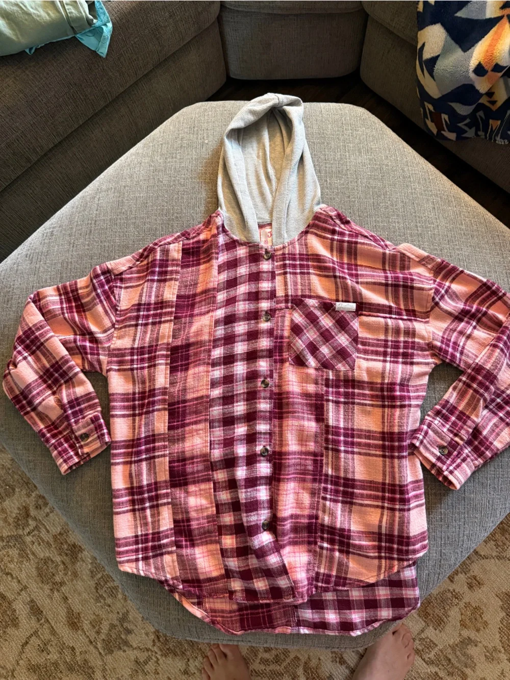 Justice Girls hooded flannel